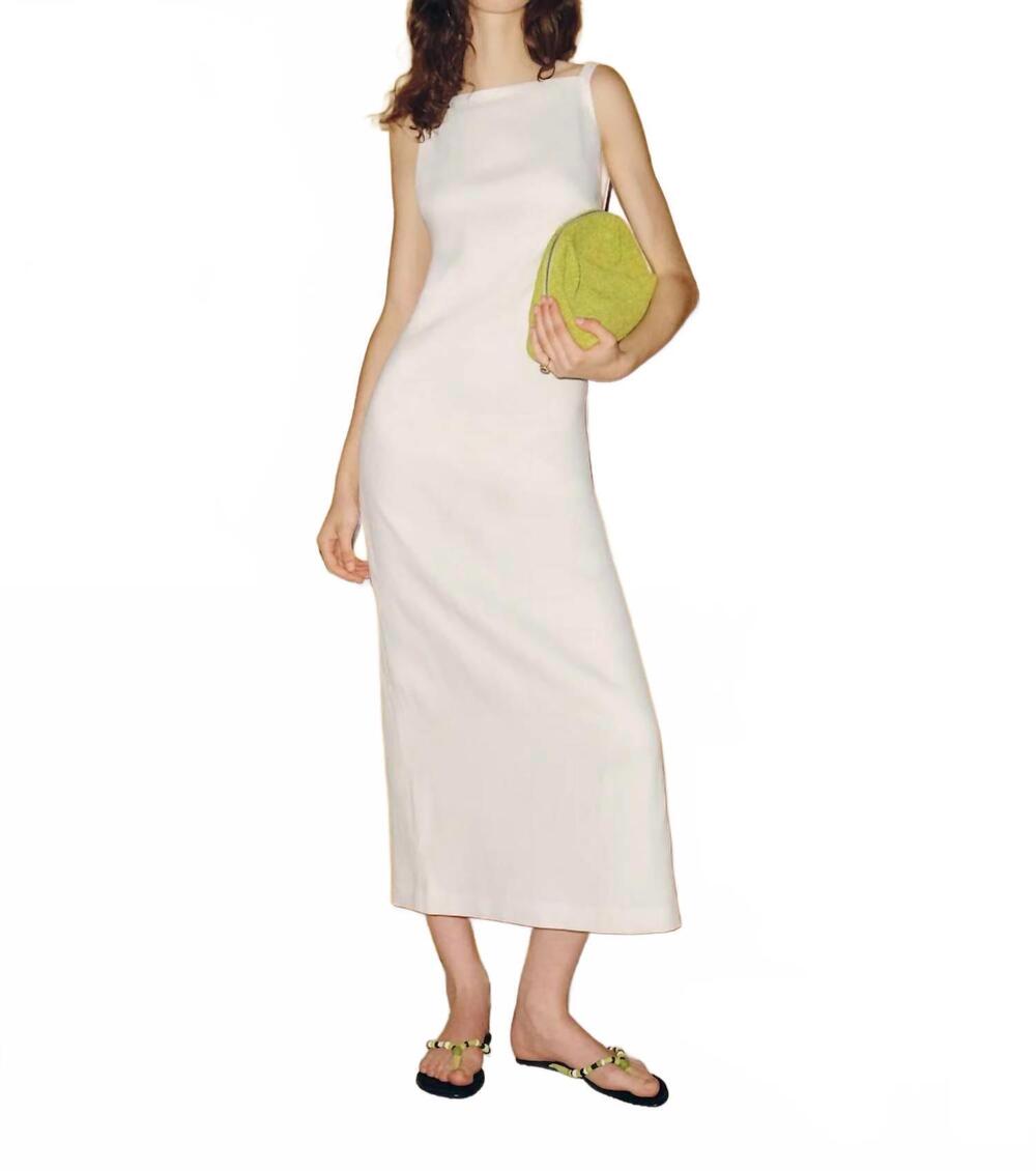 NEW REFORMATION X COURTNEY GROW pre-loved sol linen dress in white